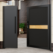 Customized iron art villa courtyard door stainless steel outdoor rural yard door aluminum alloy garden area entry door