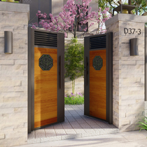Customized iron art solid wood villa garden garden single open door stainless steel rural outdoor garden gate