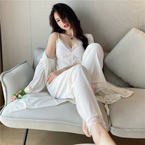 Sandro Vicari gold velvet sexy harness pyjamas woman autumn and winter long sleeve long pants home for three suits