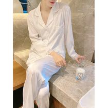 Sandro Vicari Ice Lace Pyjamas Woman Spring Autumn Advanced Senses Silk Long Sleeve Home Clothing Two Suits