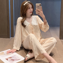 Sandro Vicari sleepwear lady spring fall jacquard long sleeve cardiovert style true silk Two sets of home clothes