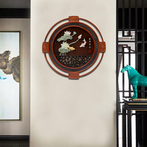 New Chinese Jade Sculpture Decoration Painting Living Room Xuanguan Sofa Background Wall Pendant Jade Solid Relief Round Fu Wall-mounted