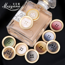 Round metal button buttons High-end exquisite womens tops coats decorative buckles shirts clothes small button accessories