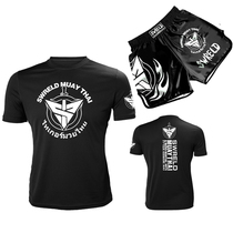Muay Thai shorts T-shirt suit fight UFC high-play quick-dry mens and womens boxing fighting sports Sanda training suit customization