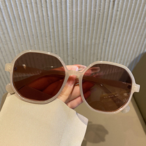 New Korean version of the tide frame brown net red sunglasses female square round face thin shade ins retro wild sunglasses