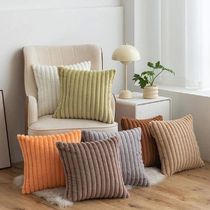 Soft Plush Pillowcase Soft Plush Striped Throw Pillowcase