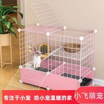 Rabbit Cage Home Anti-Spray Urine New House Rabbit Nest Great Supplies Pet Indoor Rabbit Cage Clear Dung with toilet