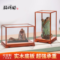 Flowers Pear Solid Wood Plate Glass Hood Red Wood Pendulum Display Case Text Play Green Flower Porcelain Vase Purple Sand Pot Dust Cover Custom