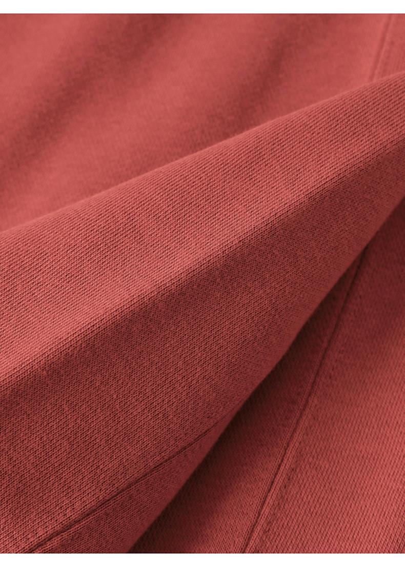 搭念砖红色毛圈圆领卫衣340g重磅美式复古纯色休闲上衣外套男女秋