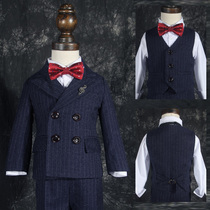 Three-piece set for the boy's suit child handsome spring and autumn British Korean dress 2023 new flower host