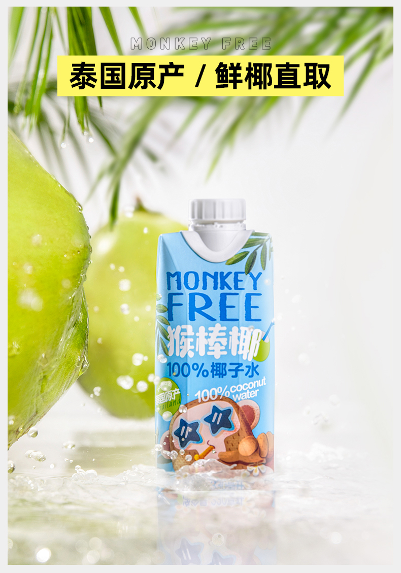 MONKEYFREE猴棒椰椰子水330ml*12瓶