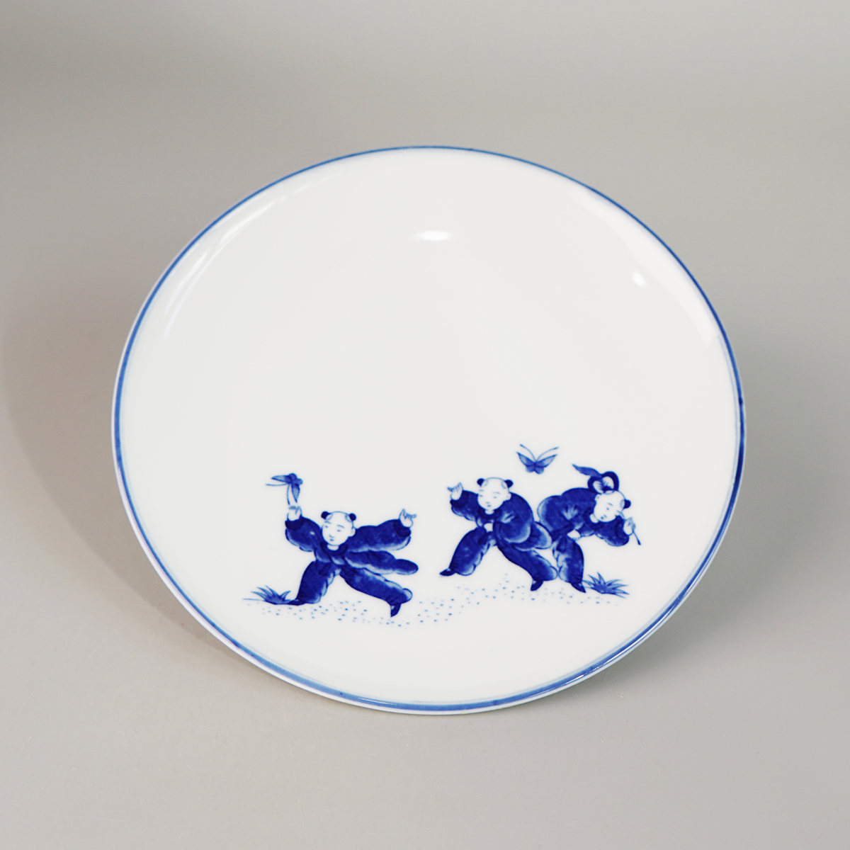 日本进口锅岛烧青花戏婴图饭碗平盘汤吞日式家用手工复古陶瓷餐具 日本进口锅岛烧青花戏婴图饭碗平盘汤吞日式家用手工复古陶瓷餐具