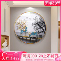 Round Xuanguan Decorative Painting Restaurant Background Wall Hanging Painting Light Lavish Simplicity About Modern Solid Physical Corridor Aisle Fresco