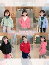 Jacket Lianhood Female new necropolis relaxation 2021 Leisure zipper Korean version of autumn and winter style Gardown day Department Big code Fat