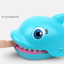 Finger-biting toy dolphin press teeth tricky biting shark Children parent-child crocodile net celebrity decompression decompression artifact