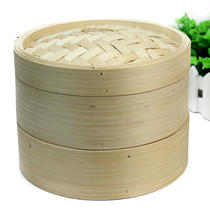 2 Tiers Durable Cookware Bamboo Steamer Chinese Kitchen Cook