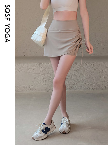 SQSF 스포츠 여름에 여성을위한 짧은 치마 New New New Exposure High-Waist Yoga Skirt Professional Running Training Fitness Skirt SQSF 스포츠 여름에 여성을위한 짧은 치마 New New New Exposure High-Waist Yoga Skirt Professional Running Training Fitness Skirt
