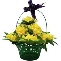 Qingming Festival Flowers Basket Supplies Flowers Laflowers Qingming Plastic Flowers Front Hem Flowers Sweep Tombs Flower Flowerpots Contemplats Chrysanthemum Imitation Chrysanthemum Flowers