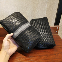 BV WHQN MAQH handbag male young mans head - layer calf skin hand weaving large capacity shell bag male