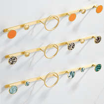 Oeys free from punching Nordic brass hanging clothes hookers hat rack bedroom wall wall-mounted creativity ins light and luxurious living room