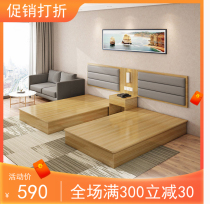 Yunnan Kunming hotel furniture hotel room bed full set of custom hotel apartment rental room single standard room hotel bed