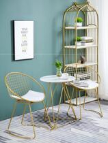 Balcony double table and chair light luxury casual style small table and chair ins style Nordic style internet celebrity bedroom room three-piece set