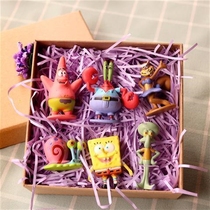 Sponge Baby Pie Big Stars Octopus Brother Crab Boss Blind Box Swing doll Handmade paparazzi Cute Desktop Pendulum
