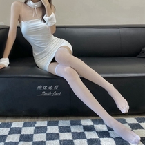 Steal your cat: Mio double fix sexy beauty legs over knee black silk socks ultra-thin jk white transparent midbarrel socks woman