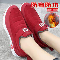 Winter old Beijing cloth shoes womens shoes mother cotton shoes middle-aged and elderly non-slip warm Grandma plus velvet thick old shoes