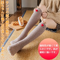 Japanese Autumn Winter Children Coral Suede Sleep Kneecap Socks Thickened Warm Woolen Loop Cute Girl Long Drum Socks Over Knee