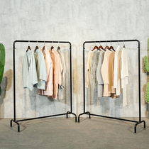 The clothing store's landing monolithic display balcony drying the hanging rod student dormitory simple storage rack belt wheel