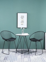 Balcony small table and chair lazy back chair Net Red Courtyard outdoor tea table and chair rattan chair three-piece light luxury leisure creativity