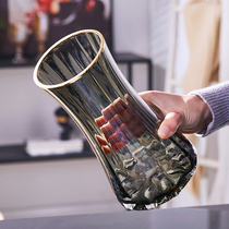 GW light extravagant creative minimalist glass vase transparent water raising flowers lilies Nordic net red guest hall flower arrangement pendulum pieces