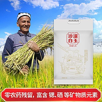新疆羊脂稻沙漠白玉大米长粒香籽米5斤[10元优惠券]-寻折猪