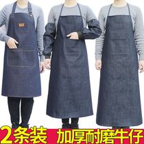 Welder denim apron men and women factory labor protection anti-fouling canvas wear working Kitchen cafe baking apron