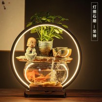 Fish tank running water ornaments small desktop running water fountain living room fish tank TV cabinet lucky ornaments creative home improvement
