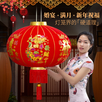 New Year lantern wedding with light big red lanterns New spring balcony a couple of yards outside arranged with big doorways hanging decorations small