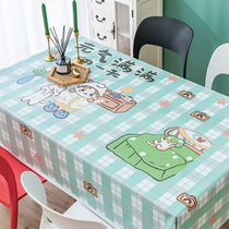 Dormitory table cloth waterproof and oil free sleeping room Gsubnet red ins rectangular pvc student desk cushion cute