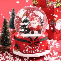 Glass Christmas ball crystal ball music box snowflake creative gifts for children boys and girlfriends