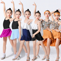 Latin dance clothes girls sling training clothes summer backless net red suit catwalk fashion trendy clothes childrens performance clothes