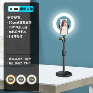 19.9元包邮  飞漫客 手机支架+补光灯 0.3m