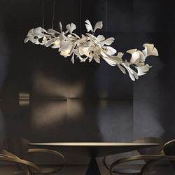 Ceramic ginkgo branches and leaves living room dining room stairs post-modern lobby branch designer creative art chandelier