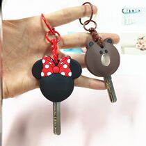 Home Security Door Key Retrofit Handle Head Mesh Red Security Door Key Shank Retrofit Key Headgear Silicone Gel Replacement Head