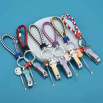 Key buckle with nail knife Dig Ear Spoon Suit New Creative Ins Student Nail knife Key buckle with dig ear spoon