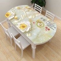 pvc tablecloth waterproof and oil-proof Chinese modern oval table tablecloth pvc waterproof and oil-proof disposable household insulation pad folding