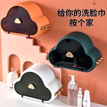 Net Red Cloud Wash Face Towel Shelving Toilet containing box wall-mounted Punched Free Face Towels Bathroom hanging shelf