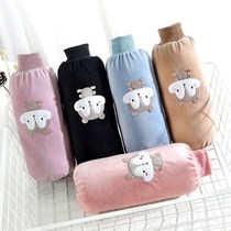 Working Office Student Plume Sweatshirt Anti-Fouling Cuff Head Fall Winter Sleeve Head Sleeve Sleeve sleeve Female long section Korean version cute