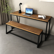 Solid wood notebook computer desk small family type desk long strip table bench writing table modern minimalist desk