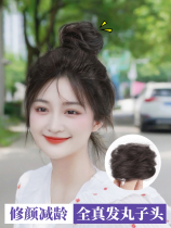 Gball head wig ring female natural fluffy real hair cute ball hair decoration ancient wind wig Bud lazy hair curser