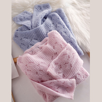 2022 Early spring new blouses Euro goods Loose With Lazy Wind Hollowed-out Thin and Pink Mahai Fur Coats Women